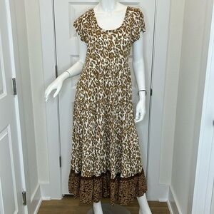 Soft Surroundings Leopard Print Maxi Dress